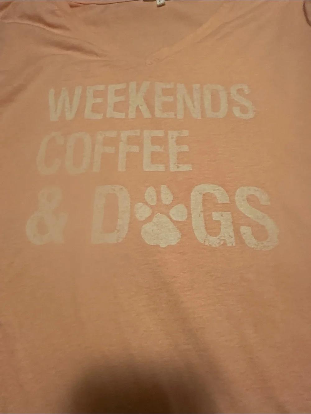 Maurices Peach/Pink V-Neck Tee with 